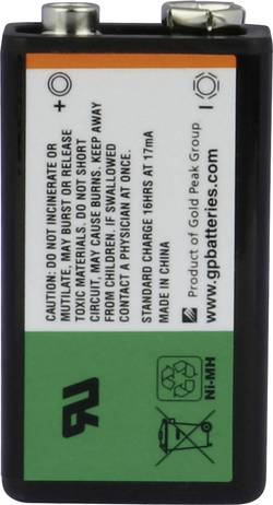 GP Batteries 6LR61 9V Block-Akku NiMH 170 mAh 9.6V 1St. 